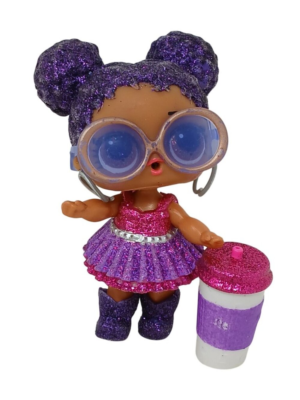 LOL Surprise Doll Glitter Series Purple Queen Boots Earrings Cup Glasses #J11A